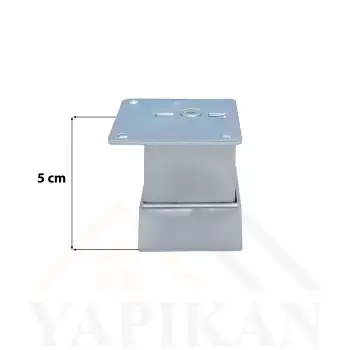 40x40 Alüminyum Düz Kare Ayak 5 cm - Dekoratif Mobilya Ayağı - Ayarlı Baza Koltuk Çekyat Kanepe Ayak
