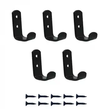 5 ad. Çelik Portmanto Askısı 30mm Siyah - Vestiyer Duvar Elbise Askılığı Okul Çanta Mobilya Askısı