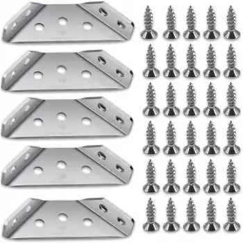 5 ad Universal L Demir Gönye Köşebent Mobilya Eşya Raf Dolap Sabitleme Birleştirme Bağlantı Aparatı