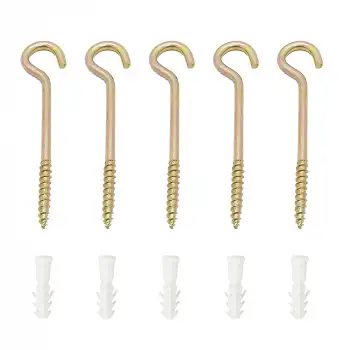 5 ad. Uzun Açık Piton Kanca 19x120 - Tavana Duy Avize Asma Kancası Demir - Asma Tavana Askı Aparatı