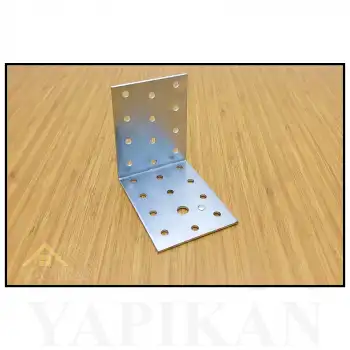 60x80x80mm - Geniş L Demir Gönye Köşebent - Mobilya Dolap Raf Masa Köşe Bağlantı Aparatı - (Kod_652)