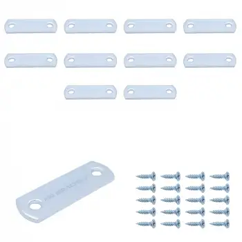 Mr. Bracket 10 ad. Düz Gönye Bağlantı Demiri 15x45mm - Eşya Dolap Sabitleme Köşe Birleştirme Aparatı