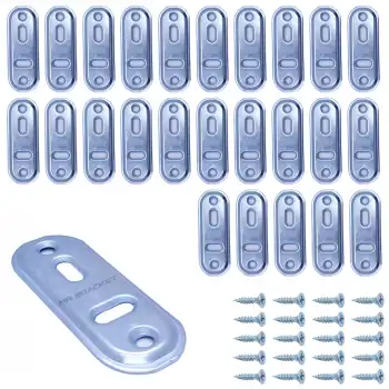 Mr. Bracket 25 ad. Düz Gönye Bağlantı Demiri 22x60mm - Mobilya Dolap Raf Köşe Birleştirme Aparatı