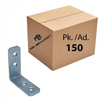 Toptan 150 ad. - 18x45x45mm Orta Yük L Demir Gönye Köşebent - Köşe Birleştirme Bağlantı Aparatı