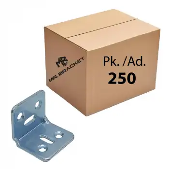 Toptan 250 ad. - 30x25x25mm L Demir Gönye Köşebent - Mobilya Dolap Köşe Birleştirme Bağlantı Aparatı