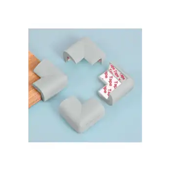 4 ad. Hazır Yapışkanlı Gri Kalın Kauçuk Yumuşak Bebek Köşe Koruyucu Sünger Bant Masa Kenar Koruma