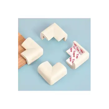 4 ad. Hazır Yapışkanlı Krem Kalın Kauçuk Bebek Köşe Koruyucu Çocuk Güvenlik Sehpa Kenar Koruyucuları