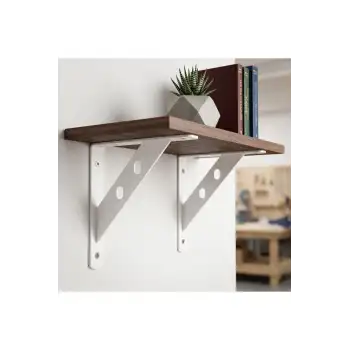20x16cm - 2 ad. Çelik Beyaz Raf Altı Ayak - Metal Raf Tutucu L Demir Duvar Montaj Destek Aparatı