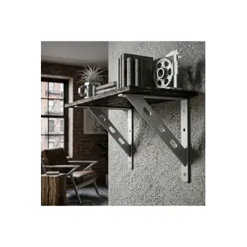 25x20cm - 2 ad. Çelik Gümüş Raf Altı Ayak - Metal Raf Tutucu L Demir Duvar Montaj Destek Aparatı