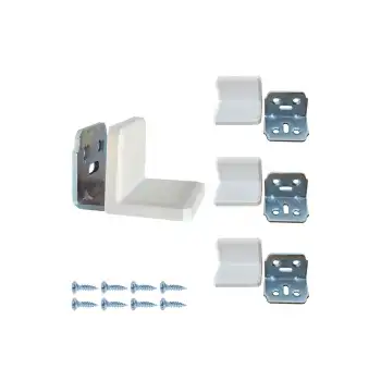 4lü Beyaz Dekoratif Gizli L Demir Gönye Köşebent 30x25x25mm - Mobilya Dolap Raf Kitaplık Sabitleme