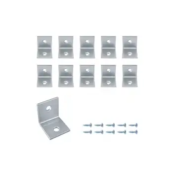10 ad. L Demir Gönye Köşebent 2x2cm - Mobilya Dolap Raf Masa Köşe Bağlantı Elemanı Sabitleme Aparatı