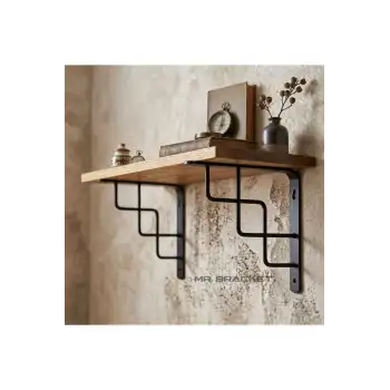 20x20cm - 2 Ad. Siyah Dekoratif Raf Altı Ayak - Metal Raf Tutucu L Demir Duvar Montaj Destek Aparatı