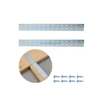 2 ad. Uzun Düz Lama Gönye Köşe Bağlantı Demiri 3x28cm - Çekmece Raf Sabitleme Birleştirme Aparatı