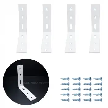 7.5 x 7.5 cm - 4 ad. Beyaz L Demir Gönye Köşebent - Mobilya Dolap Köşe Birleştirme Bağlantı Aparatı