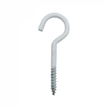 Beyaz Açık Piton Kanca 22x130 - Tavana Avize Asma Kancası Demir - Duvara Halat Askı Aparatı