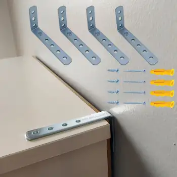 Deprem Güvenliği Dolap Sabitleme Seti 16x52x100mm - Mobilya Gardırop Eşya Duvara Sabitleyici Aparatı