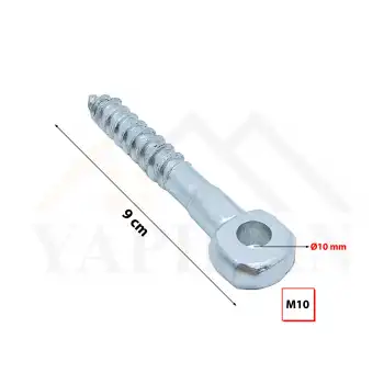 M10 Gözlü Vida - Delikli Kuş Gözü Vida - Yuvarlak Başlıklı Ahşap Duvar Beton Sunta Vidası