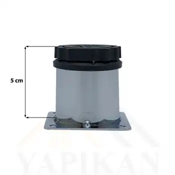 Metal Krom Baza Ayak 42 Lik Gövde 5 cm - Mobilya Dolap Baza Çekyat Koltuk Masa Kanepe Ayağı - Ayarlanabilir Metal Krom Baza Ayak Plastik Bingo - Vidalanabilir Tablalı Yükseltme Ayağı