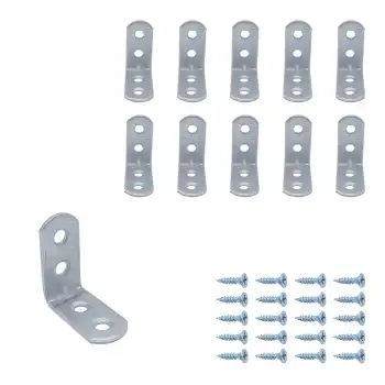 Mr. Bracket 10 ad. L Demir Gönye Köşebent 3x3cm- Mobilya Köşe Sabitleme Birleştirme Bağlantı Aparatı