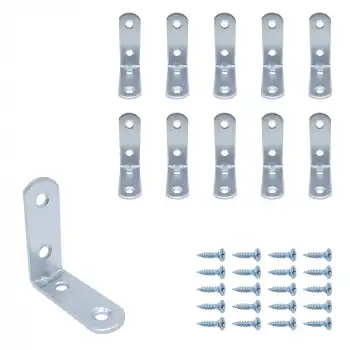 Mr. Bracket 10 ad. L Demir Gönye Köşebent 4x4cm- Mobilya Köşe Sabitleme Birleştirme Bağlantı Aparatı