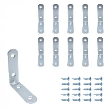 Mr. Bracket 10 ad. L Demir Gönye Köşebent 5x5cm- Mobilya Köşe Sabitleme Birleştirme Bağlantı Aparatı