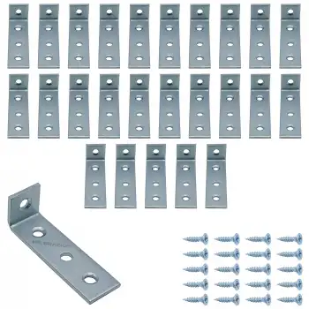 Mr. Bracket 25 ad. L Demir Gönye Köşebent 16x55x15mm - Mobilya Dolap Sabitleme Köşe Bağlantı Aparatı