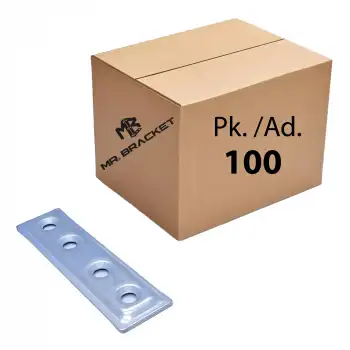 Toptan 100 ad. - 16x60mm Düz Gönye Köşebent - Metal Köşe Bağlantı Demiri Birleştirme Montaj Aparatı