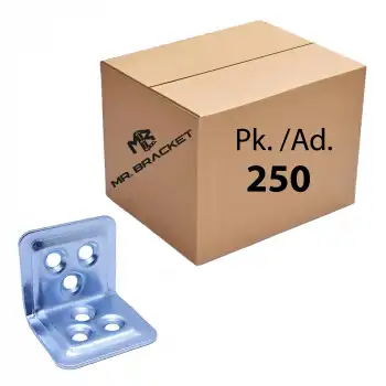 Toptan 250 ad. - 30x25x25mm L Demir Gönye Köşebent - Mobilya Dolap Köşe Birleştirme Bağlantı Aparatı
