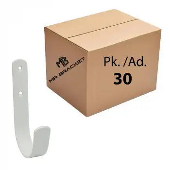 Toptan 30 ad. - Çelik Büyük Yuvarlak Duvar Askısı Beyaz - Ağır Yük Eşya Asma Aparatı