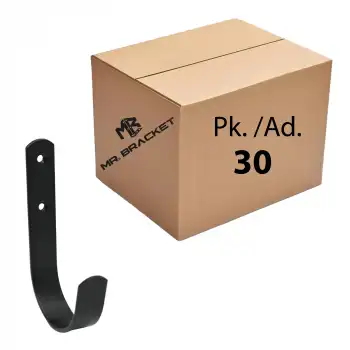 Toptan 30 ad. - Çelik Büyük Yuvarlak Duvar Askısı Siyah - Ağır Yük Eşya Asma Aparatı