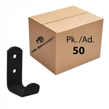 Toptan 50 ad.- Çelik Portmanto Duvar Askısı 30mm Texture Mat Siyah - Okul Sınıf Askılık Masa Sıra Çanta Askılığı