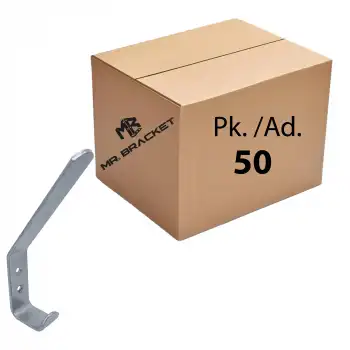 Toptan 50 ad. - Dekoratif Çelik Askı Portmanto Duvar Askısı Gümüş - Vestiyer Eşya Elbise Askılığı