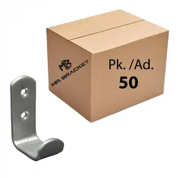 Toptan 50 ad.- Çelik Portmanto Duvar Askısı 30mm Gümüş - Okul Sınıf Askılık Masa Sıra Çanta Askılığı
