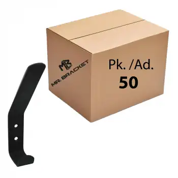 Toptan 50 ad. - Dekoratif Çelik Askı Portmanto Duvar Askısı Texture Mat Siyah - Vestiyer Eşya Elbise Askılığı