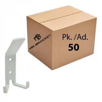 Toptan 50 ad. - Çelik Portmanto Koç Askı Duvar Askısı Beyaz - Okul Sınıf Askılık Sıra Çanta Askılığı