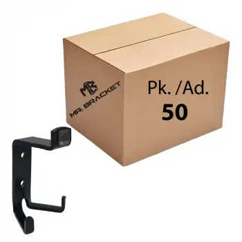 Toptan 50 ad. - Tamponlu Portmanto Koç Askı Siyah - Duvar Çarpma Önleyici Kapı Arkası Duvar Askısı