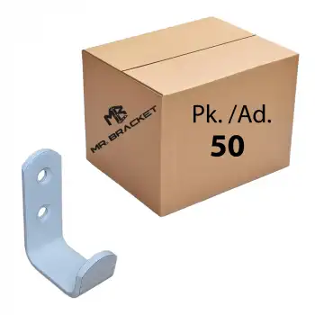 Toptan 50 ad. - Metal Duvar Askısı Beyaz - Kırılmaz Okul Sınıf Askılık Masa Sıra Çanta Askılığı