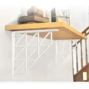 Üçgen Desenli Plastik Beyaz Dekoratif Raf Altı L Ayak 17x18cm - Duvara Raf Tutucu Montaj Askı Aparatı - Mutfak, Banyo, Koridor, Balkon, Çiçeklik Raf Ayağı