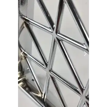 Üçgen Desenli Plastik Krom Dekoratif Raf Altı L Ayak 17x18cm - Duvara Raf Tutucu Montaj Askı Aparatı - Mutfak, Banyo, Koridor, Balkon, Çiçeklik Raf Ayağı