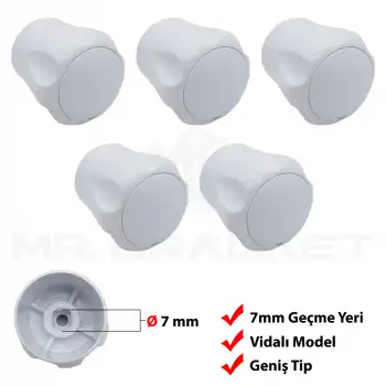 Vidalı 7 Mm - 5 Ad. Radyatör Vanası Başlığı - Geniş Tip Petek Vana Kapağı - Petek Musluk Kafası