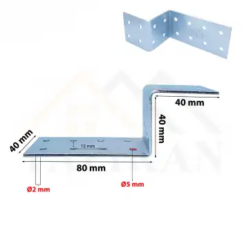 Z Gönye Demir Köşebent 40x40x40x80mm - Ze Köşe Bağlantı Birleştirme