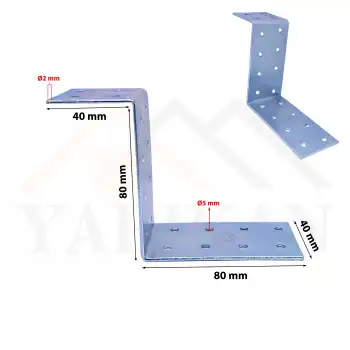 Z Gönye Demir Köşebent 40x40x80x80mm - Ze Köşe Bağlantı Birleştirme