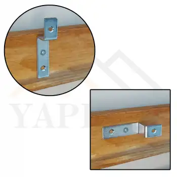 Ze Köşe Bağlantı Birleştirme Demiri 16x50x20x25mm (Kod565) - Duvara Eşya Asma Elemanı - Ayna Askı Destek Aparatı