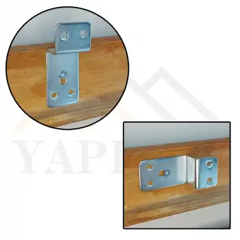 Ze Köşe Bağlantı Birleştirme Demiri 30x50x20x25mm (Kod566) - Duvara Eşya Asma Elemanı - Ayna Askı Destek Aparatı