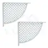 Hasır Desenli Plastik Beyaz Dekoratif Raf Altı L Ayak 17x18cm - Duvara Raf Tutucu Montaj Askı Aparatı - Mutfak, Banyo, Koridor, Balkon, Çiçeklik Raf Ayağı