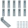 10 ad. L Demir Gönye Köşebent 16x55x15mm- Mobilya Dolap Raf Masa Çekmece Köşe Sabitleme Birleştirme
