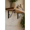 11x15cm- 2 ad. Siyah Ferforje Ayağı Raf Altı Tutucu Ayak - Metal L Demir Duvar Montaj Destek Aparatı