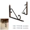 135 x 190 mm - Antik Bakır Ferforje Raf Demiri Ayağı - Dekoratif Raf Altı L Konsol Demiri - Metal Duvar Raf Tutucu Montaj Aparatı