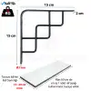 15x15cm - 2 ad. Siyah Dekoratif Raf Altı Ayak - Metal Raf Tutucu L Demir Duvar Montaj Destek Aparatı