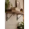 15x20cm- 2 ad. Siyah Ferforje Ayağı Raf Altı Tutucu Ayak - Metal L Demir Duvar Montaj Destek Aparatı
